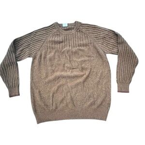 Columbia Cable‎ Knit Sweater Mens Size Large Pullover NWT Cotton Brown Outdoor